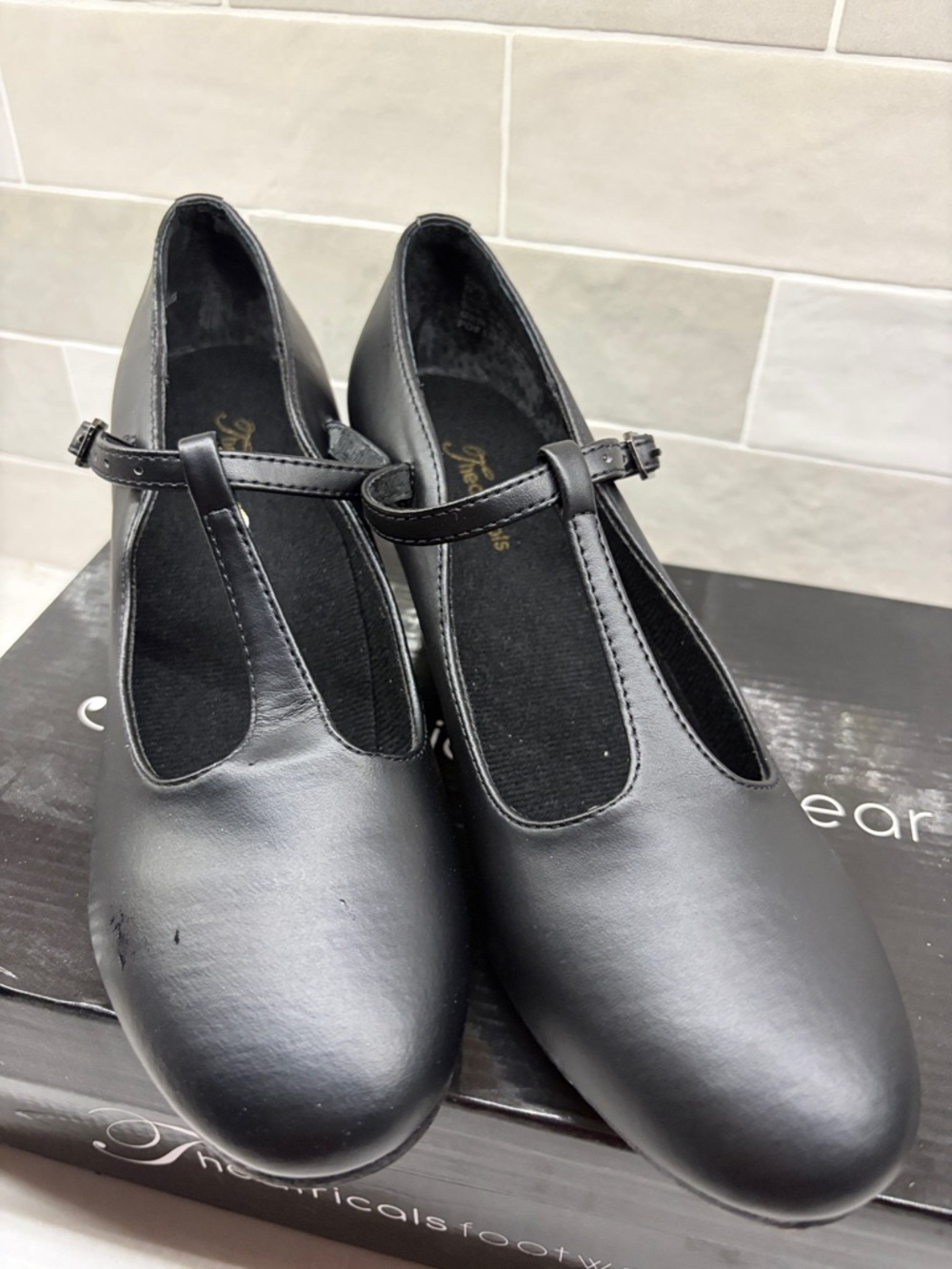 Black T-Strap Women's Flats with Cushioned Insole